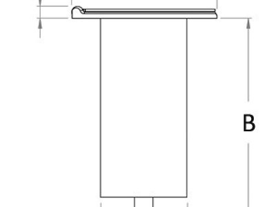 Boccola da incasso per palo in carbonio con coperchio a cerniera