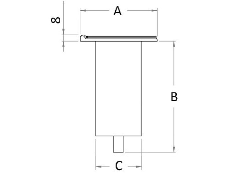Boccola da incasso per palo in carbonio con coperchio a cerniera