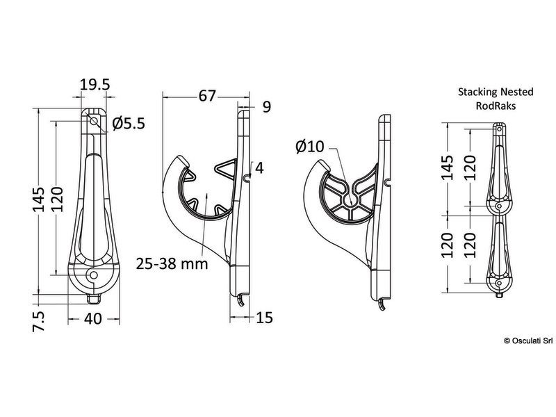Portacanna da parete Rod Rak RAILBLAZA