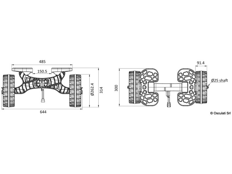 Carrello C-TUG con ruote Kiwi RAILBLAZA