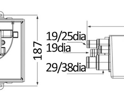 Pozzetto di raccolta acque grigie ATTWOOD MK2 completo di pompa automatica