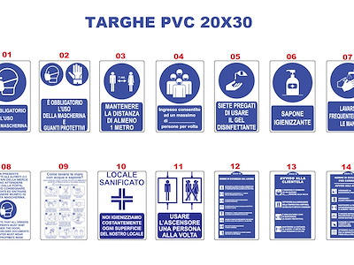 TARGHE SEGNALETICHE COVID-19 20X30 PVC