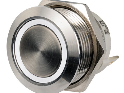 Interruttori Pushpull a basso profilo in acciaio inox 12/24V 20 A