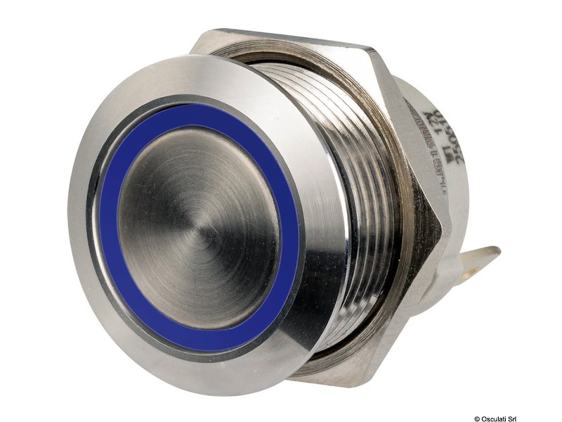 Interruttori Pushpull a basso profilo in acciaio inox 12/24V 20 A