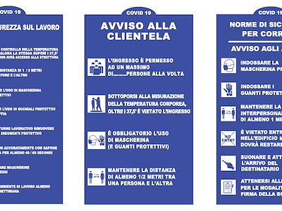 TARGHE SEGNALETICHE COVID-19 25X45 PVC