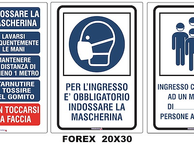 TARGHE SEGNALETICHE COVID-19 20X30 FOREX
