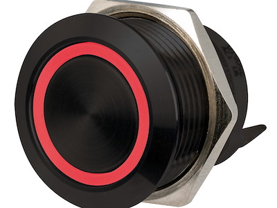 Interruttori FLAT neri in acciaio inox 1224V LED RBW