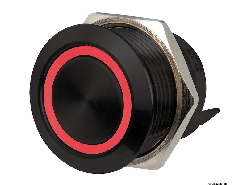 Interruttori FLAT neri in acciaio inox 1224V LED RBW