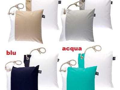 COPPIA CUSCINI WATERPROOF BICOLOR CON INTERNO