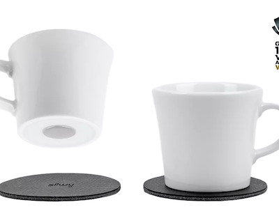 SET 2 TAZZINE MAGNETICHE DA CAFFE' IN PORCELLANA