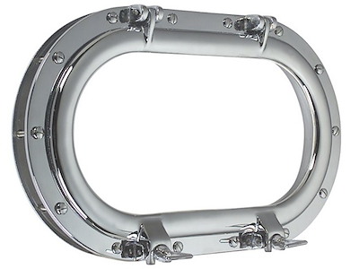 OBLO' OVALE GRANDE  IN OTTONE CROMATO