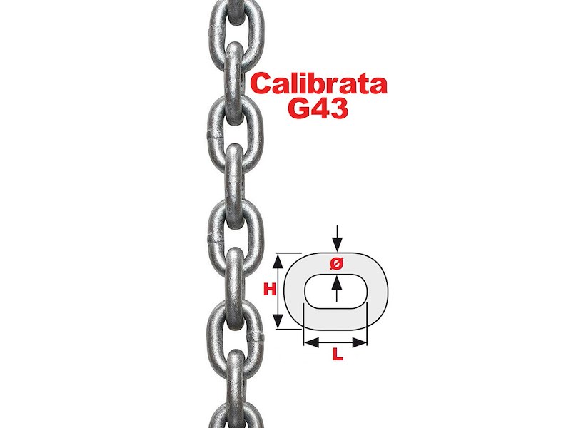 CATENA ZINCATA CALIBRATA ALTA RESISTENZA GRADO 43