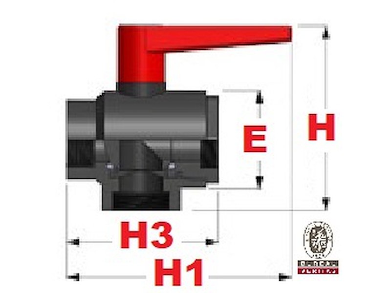 VALVOLA A SFERA COMPACT A 3 VIE IN PPG PN16