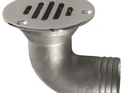 OMBRINALE DI SCARICO INOX A 90°