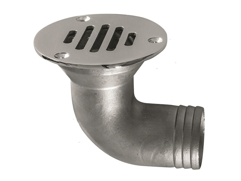 OMBRINALE DI SCARICO INOX A 90°