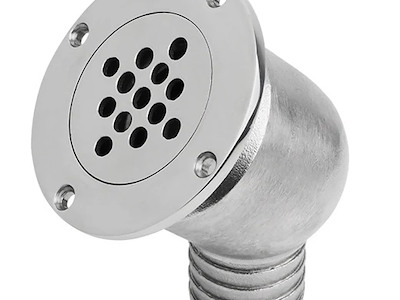 OMBRINALE DI SCARICO INOX a 90° COLLO LARGO