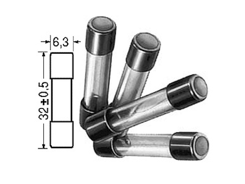 FUSIBILI IN VETRO 6,3x32