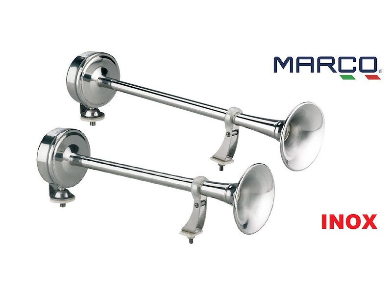 TROMBA SINGOLA A CORNO ACCIAIO INOX