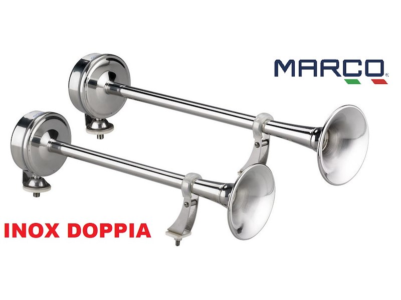 TROMBA EMX DOPPIA A CORNO ACCIAIO INOX