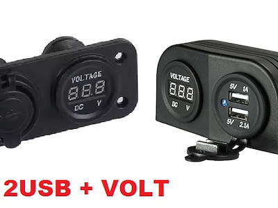 PRESA 2 USB + VOLTMETRO