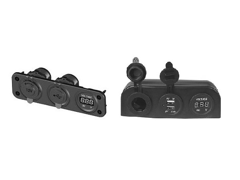 PRESA ACCENDISIGARI  + 2 USB + VOLTMETRO