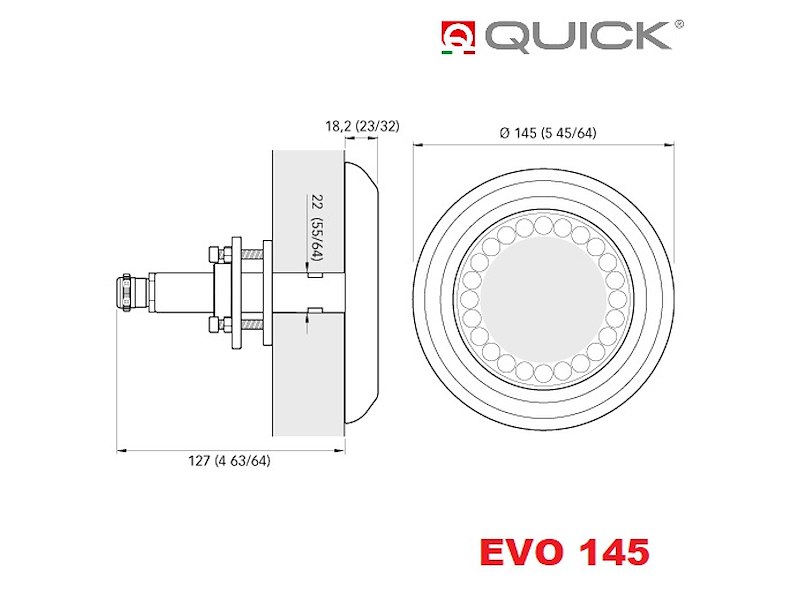 FARETTO SUBACQUEO A LED QUICK EVO 145 PASSASCAFO