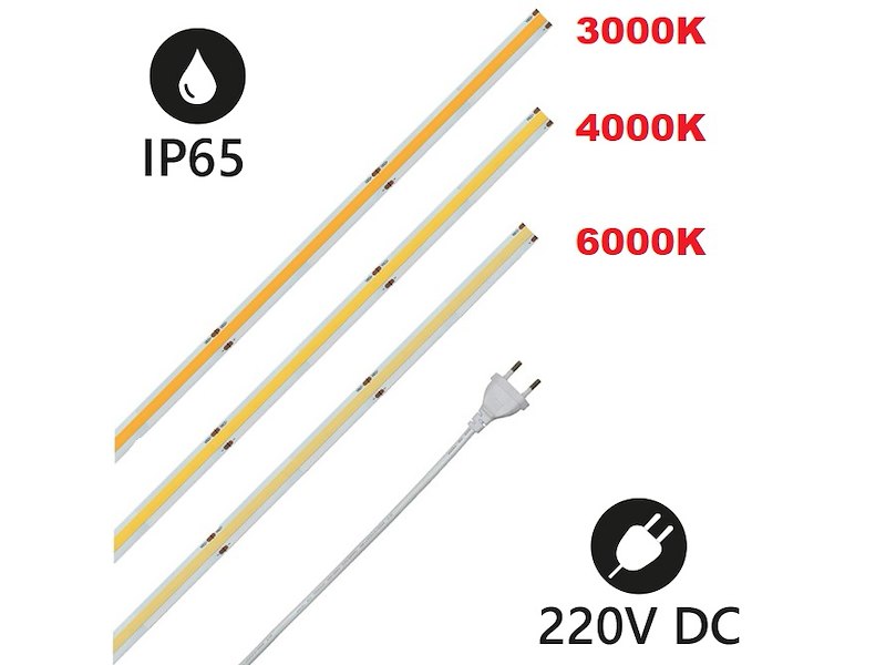 STRISCE LED C.O.B 220V DIMMERABILI