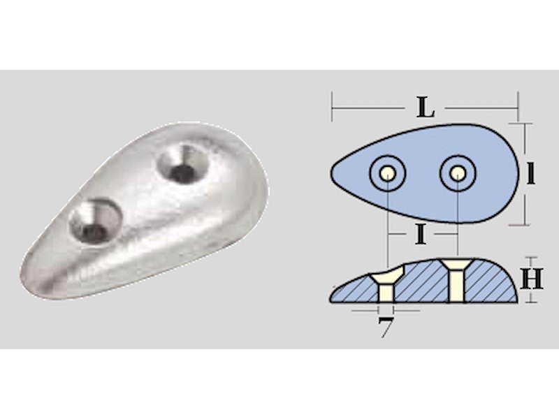 ANODO A PIASTRA OVALE