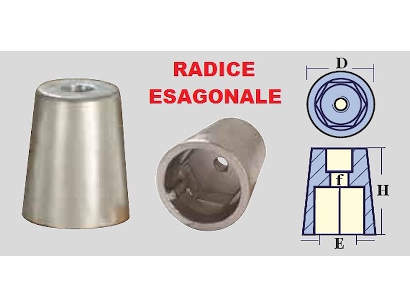OGIVA RICAMBIO RADICE ESAGONALE