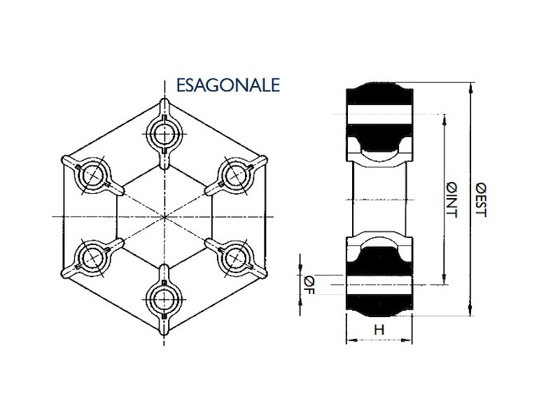 GIUNTO ELASTICO ESAGONALE GIUBO