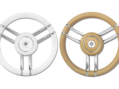 VOLANTE A 6 RAZZE INOX E COPERCHIO IN PELLE