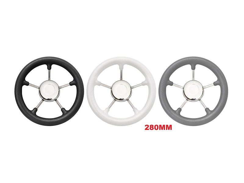 VOLANTE A 5 RAZZE INOX E POLIURETANO