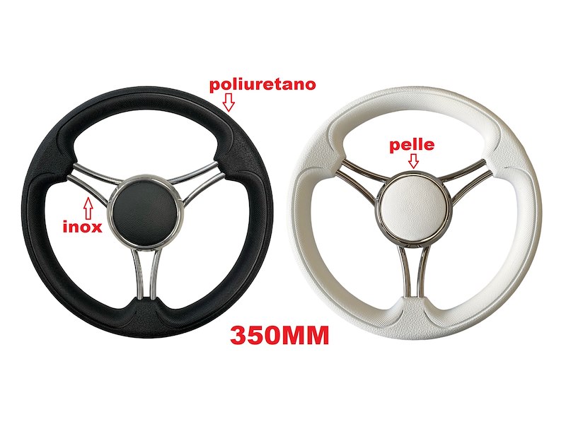 VOLANTE A RAZZE CURVE E COPRIMOZZO IN PELLE