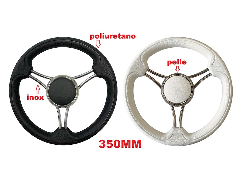 VOLANTE A RAZZE CURVE E COPRIMOZZO IN PELLE
