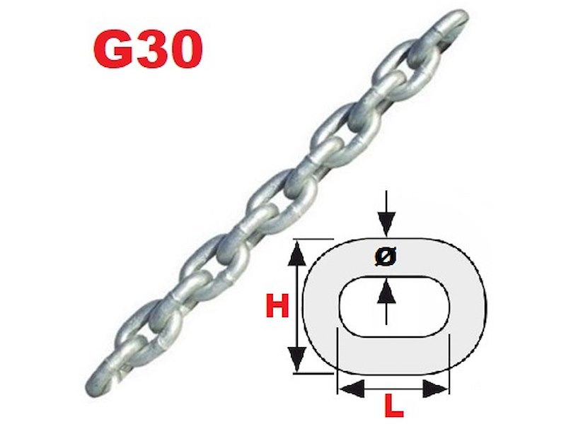 CATENA CALIBRATA ZINCATA PER VERRICELLI GRADO 30