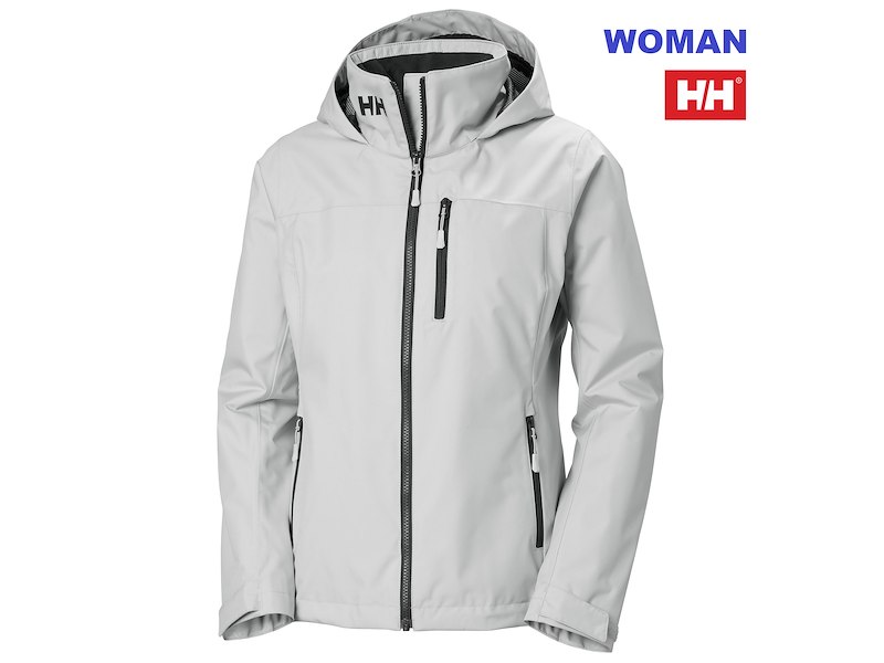 HH WOMAN CREW HOODED MIDLAYER JKT 2.0 GREY FOG