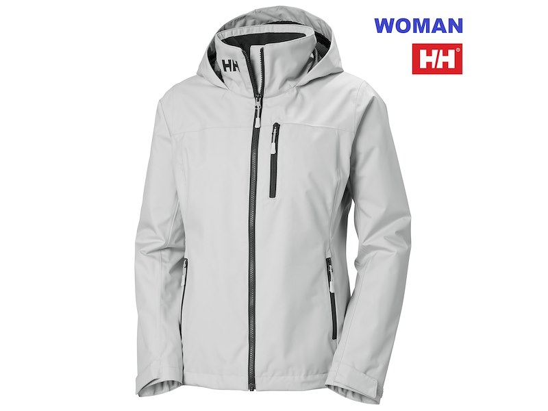 HH WOMAN CREW HOODED MIDLAYER JKT 2.0 GREY FOG