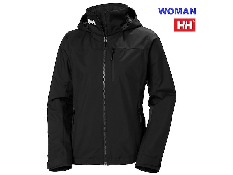 HH WOMAN CREW HOODED MIDLAYER JKT 2.0 BLACK