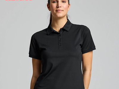 POLO SLAM DONNA TECH PIQUE BLACK
