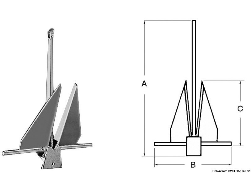 Ancora tipo DANFORTH zincata