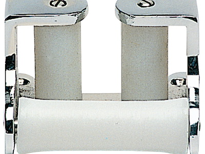 Passacatena ottone cromato 3 rulli 