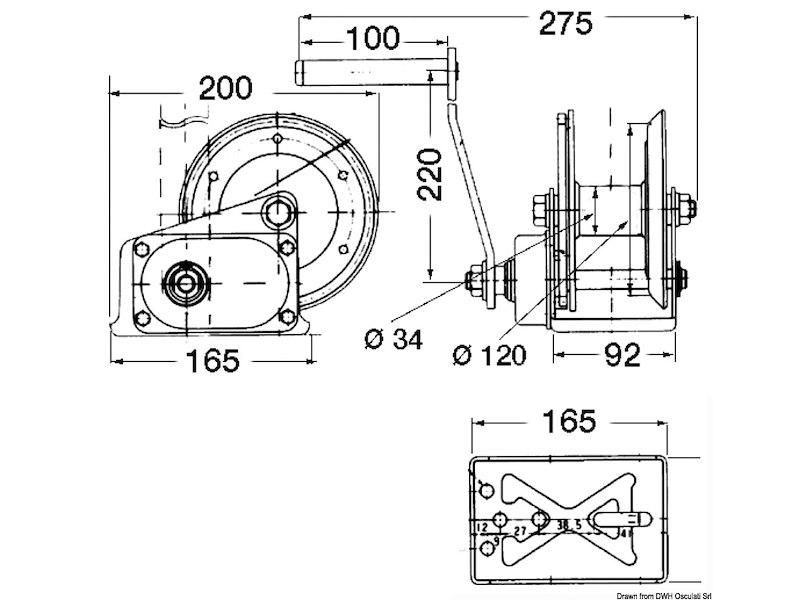Argano SPX Brake Winch max 630 kg 