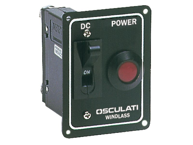 Pannello di comando per verricelli o eliche di prua con interruttore di sicurezza