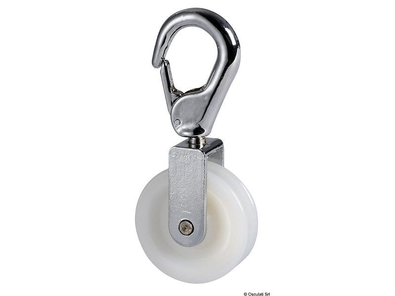 Carrucola 50 mm con moschettone 