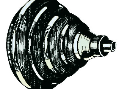 Ghiera passacavi ABS nero con soffietto 