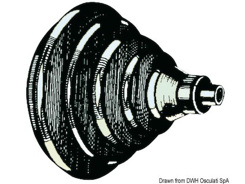 Ghiera passacavi ABS nero con soffietto 