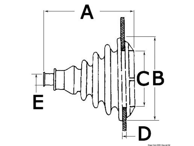 Soffietto passacavo in gomma antisalino Dutral