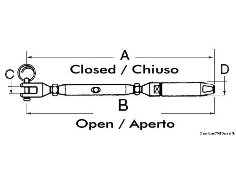 Tenditore draglie per cavi 5/6 mm 