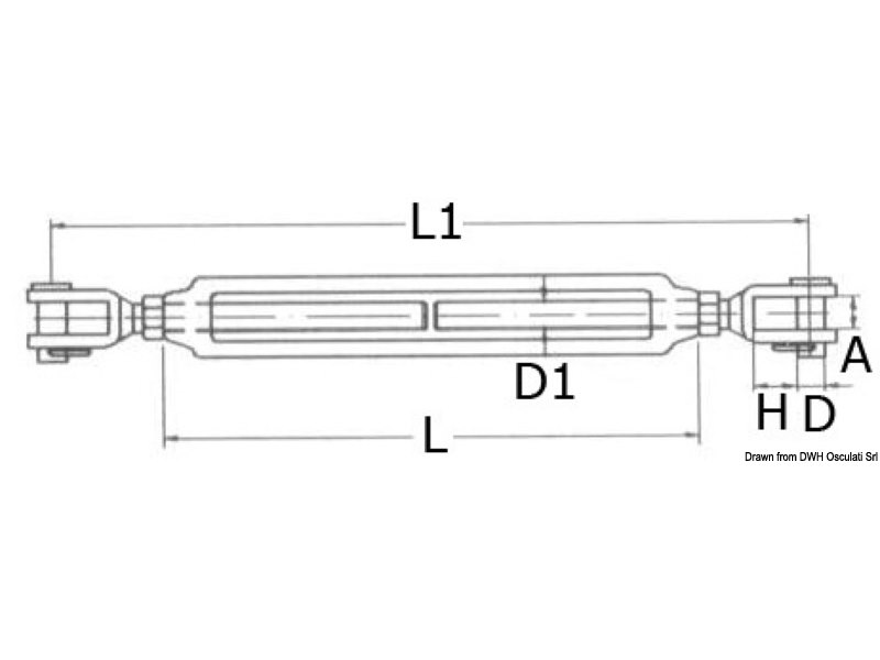 Tenditore con due forcelle fisse