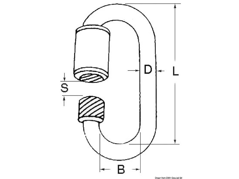 Moschettone con apertura a vite